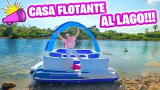 TIRO LA CASA FLOTANTE AL LAGO!  Cumpliendo Reto Extremo en Flotador Gigante  Sandra Cires Art