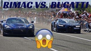 RIMAC NEVERA vs. BUGATTI CHIRON DRAG RACE Supercar Owners Circle 2022 Croatia Zagreb