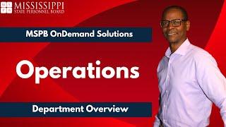 MSPB Department Overview: Operations