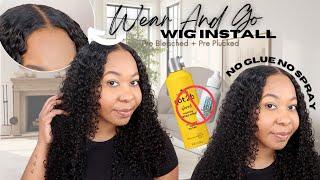 Natural Kinky Curly Wear & Go Wig Install | Pre Bleached, Pre Plucked, Pre Cut | ISEE Hair