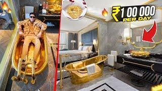 Living 24 Hours In Gold Hotel [ 20,00,000 Per Day ]