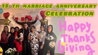 Happy Thanksgiving Day(2024) with 15th Anniversary celebration party|dance|Reel|Indian food| USAvlog