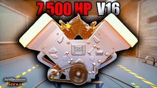 The Highest Horsepower, Naturally Aspirated V16 Engine Ever! | Automation Game (LCV 4.3)