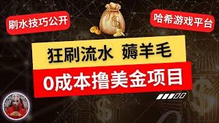 2025年最新网赚|最适合新手每天0成本撸美金的赚钱项目|利用哈希游戏平台疯狂搞钱薅羊毛的网赚项目|网络赚钱|首次公开网上赚钱套利赚美金项目