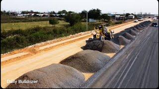 OMG!!!Motor Grader Clearing Skill , Longest Clearing Gravel Making New Road