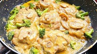 Creamy Chicken and Mushrooms with Broccoli