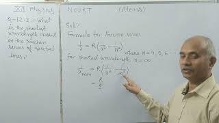 What is the shortest wavelength in the paschen series of spectral lines?