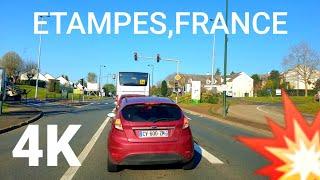 DRIVING IN PARIS 2021| 4K TRAVEL VIDEO | ETAMPES,FRANCE