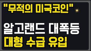 [ 코인추천 ] 알고랜드 폭등직전, 이패턴만 완성하면 미친듯이 상승나옵니다.  #알고랜드호재