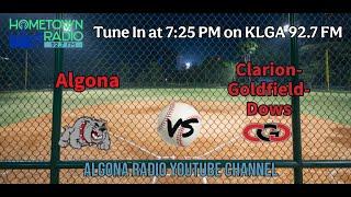 Algona vs. Clarion-Goldfield-Dows High School Baseball