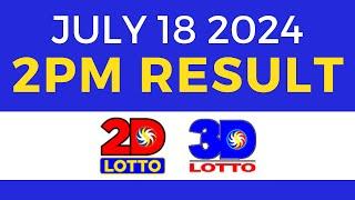 2pm Lotto Result Today July 18 2024 | PCSO Swertres Ez2