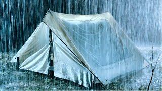 Deep Sleep Instantly On Rainy Night | Heavy Rainfall On Tent & Loud Thunder Sounds | Nature Sounds