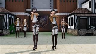 MMD Levi and Mikasa  Chika dance