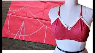 This Bra Cutting Method is Amazing | Fitted Cotton Bra Full Stitching Video