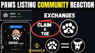 PAWS Listing Community Reaction: TGE & Claim, "PAWS Final Price Prediction"