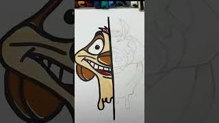 TIMON AND PUMBAA PART 1  with posca! #shorts #satisfying #viral #asmr #drawing