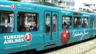 SSB and Turkish Airlines - 2 different camouflages on the tramway cars in Stuttgart