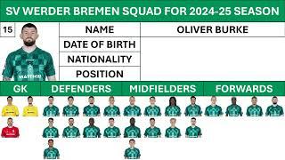 SV Werder Bremen's Squad for 2024-25 season | Who is your favourite???