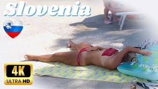 BEACH WALK 4K | Slovenia, Izola, Summer Day with Bikini Beach Walk 4K60