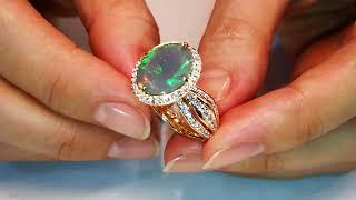 Indonesian Black Opal Ring 3.05 carats by Kat Florence