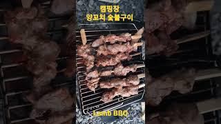 캠핑장에서 직접 만들어먹은 수제 양꼬치 숯불구이 Self Lamb BBQ for camping #양고기 #양꼬치 #코스트코 #camping #lambchops