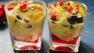 20 Minutes Dessert, घर की ही चीज़ों से बनाएँ टेस्टी मीठा Sevai Custard Faluda,सेवई कस्टर्ड फ़ालूदा