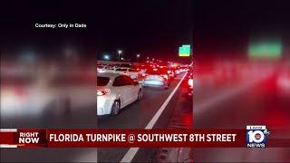 Crash backs up traffic on Turnpike in Miami-Dade