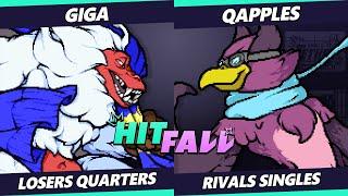 Hitfall 2023 Top 8 - Giga (Hodan) Vs. Qapples (Wrastor) Rivals of Aether - RoA