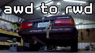 Converting my Rare BMW E30 325IX to Rear Wheel Drive for Drifting - AWD to RWD Conversion
