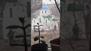 Russian soliders praying in occupied Ukraine