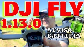 Test DJI FLY 1.13.0  MINI 2 E AVVISI BATTERIA #djimini2