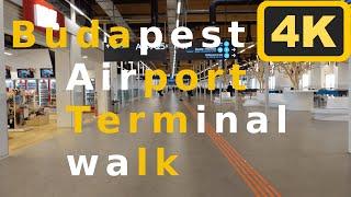 Budapest  airport inside terminal walk - February 2023