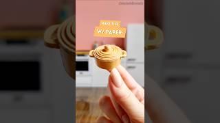 How to: MINIATURE dutch oven with PAPER (easy!)  #miniatures #dollhouseminiatures