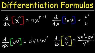 Differentiation Formulas - Notes