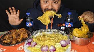 Mukbang Chicken Biryani, Chicken Curry Masala, Chicken Fried With Cold drink l #mukbang #eatingshow