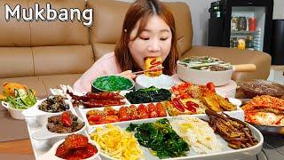 Sub)Real Mukbang- 16 Side Dishes Legendary Korean Home-Style  Meal  ASMR KOREAN FOOD