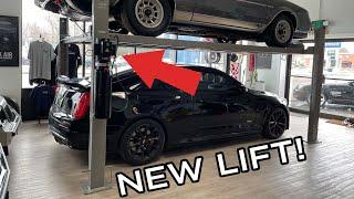 NEW 4 POST LIFT INSTALL!! +HIGHWAY PULLS BMW M550I