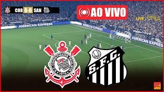 AO VIVO: CORINTHIANS VS SANTOS | Jogo de simulação eFootball PES 21