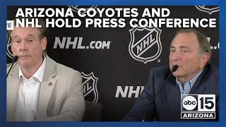 NHL and Arizona Coyotes hold press conference after announcement of team's move to Utah
