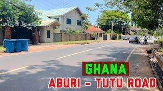 Drive through ABURI to TUTU Road, Eastern Region of Ghana, Africa