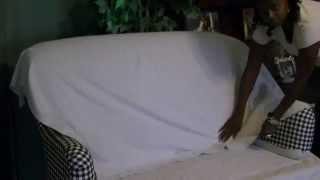 DIY Sofa Slip Cover Easy Tutorial Pt 1