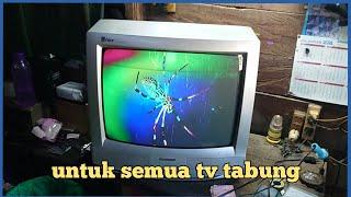 cara singkat atasi warna pelangi di tv tabung