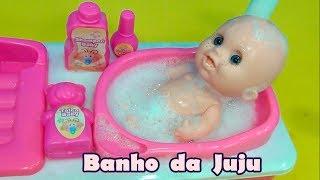 Banho da Boneca Juju! Rotina da tarde da boneca da tia Cris! #boneca #banhodajuju #brincadeiras