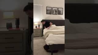 Sleeping under our bed prank on husband