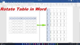 How to Rotate a Table in Microsoft Word