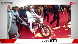 Watch Haryana Chief Minister Manohar Lal Khattar riding a bike