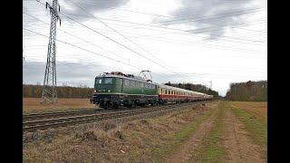 [TEE Überführung] DB Museum E40 128 mit drei Reisezugwagen+VT11.5+218 824-1 in Mainz Bischofsheim