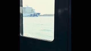 Majestic Princess Sail Away From Canada Place Vancouver View from Ferry #cruise #vancuover