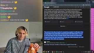 xQc is Losing his Mind Realizing he might be eating Salmonella