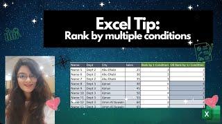 Rank by multiple criteria in Excel